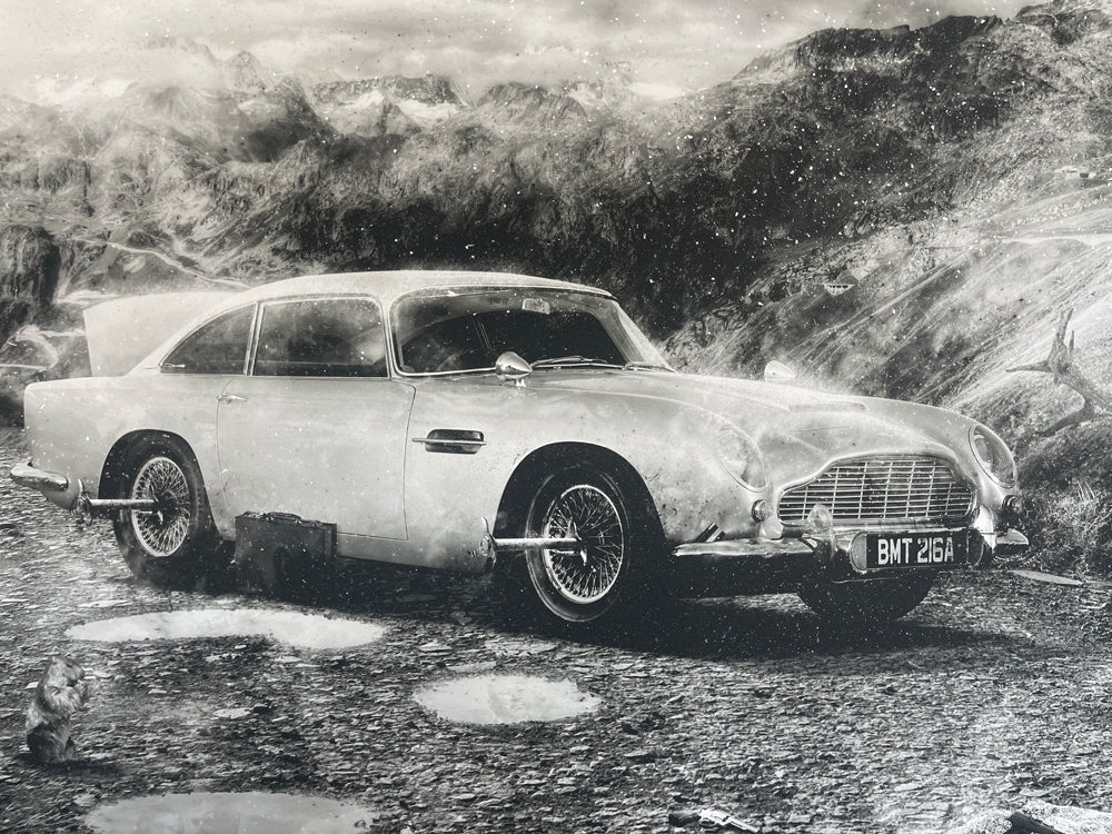In Pursuit Of Gold (James Bond) - Canvas Limited Edition - Black & White #1AP